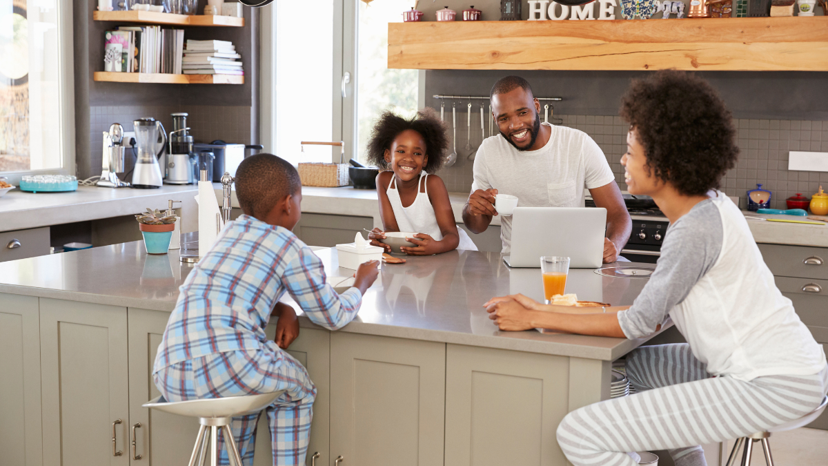 safe pest control - family in kitchen