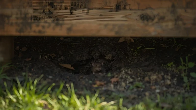 Rat hole under decking